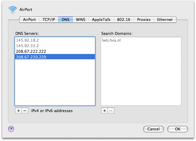 google dns server for mac